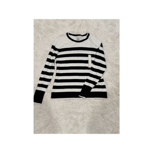 A New Day White & Black Striped Lightweight Sweater - Size Large (NWT)